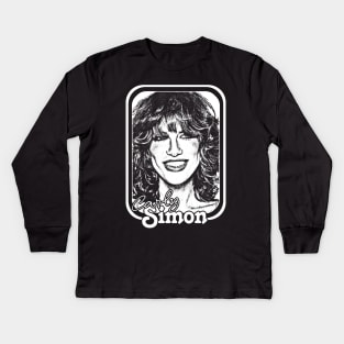 Carly Simon // 1980s Style Fan Art Design Kids Long Sleeve T-Shirt